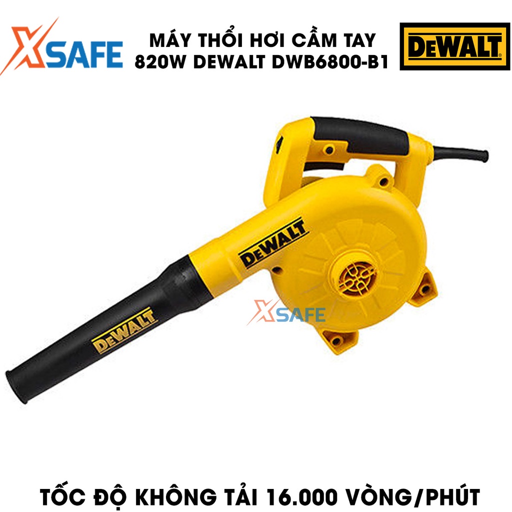 Máy thổi hơi DEWALT DW6800-B1 820W kèm ống vòi, túi hút bụi Máy thổi hơi cầm tay DeWalt đa cấp tốc độ, motor chổi than