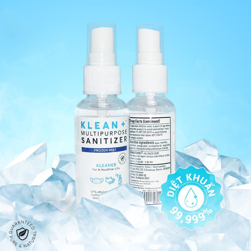 Nước xịt khuẩn đa năng bỏ túi Klean 50ML/KLEAN + HAND MUTIPURPOSE SANITIZER | BigBuy360 - bigbuy360.vn