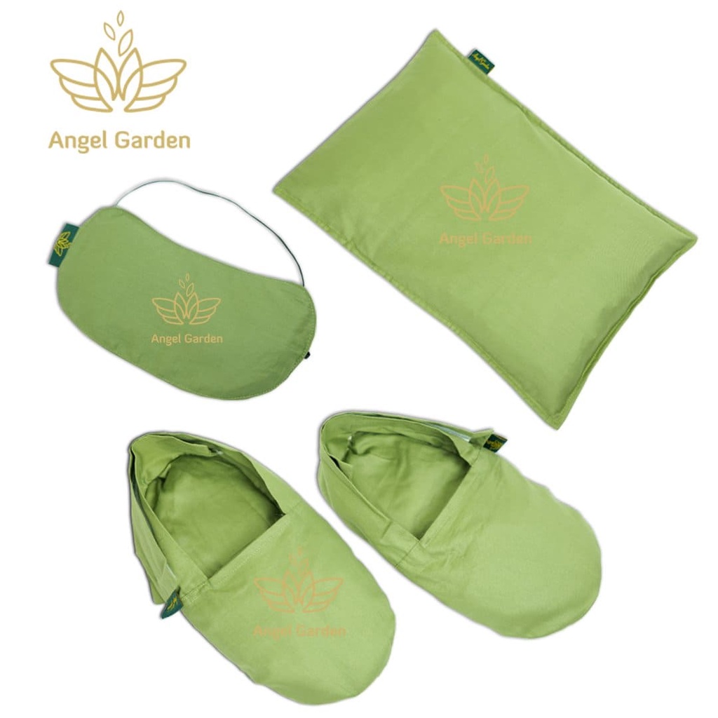 COMBO 3 SẢN PHẨM THẢO MỘC - LÒ VI SÓNG or CHẢO - chườm mắt, cổ vai gáy, chân thư giãn, ngủ ngon ANGEL GARDEN SPA