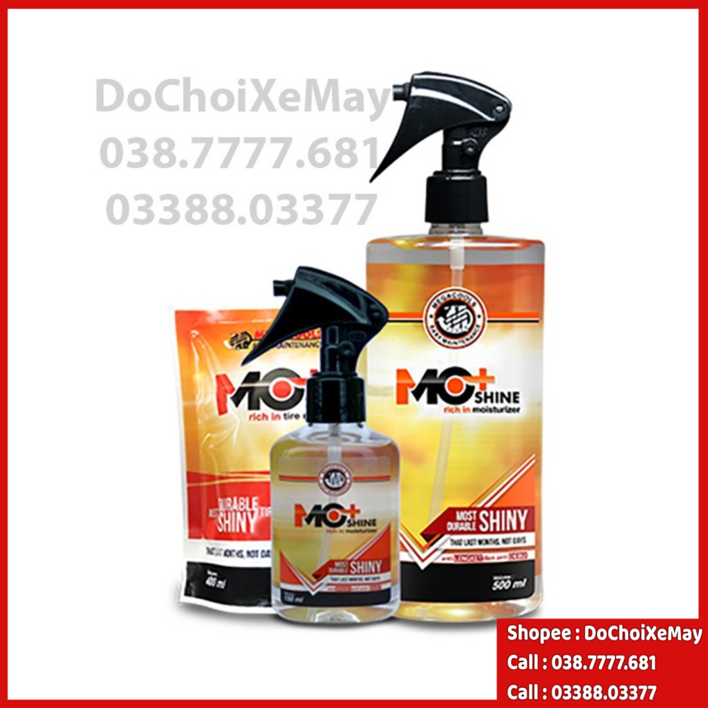 Dưỡng nhám Megacools MO + SHINE chống nắng, bảo vệ, phục hồi nhựa nhám,da yên nội thất xe . DoChoiXeMay