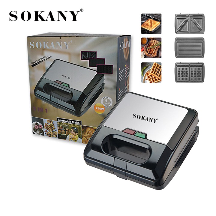 Kẹp nướng bánh mỳ Sandwich Sokany 3 trong 1