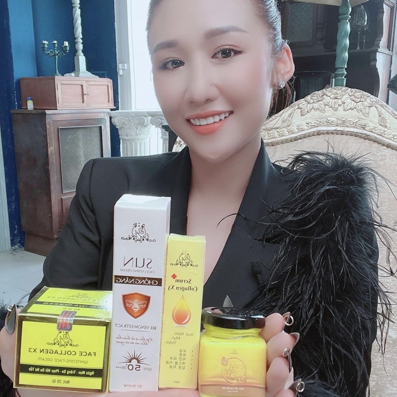 Combo Đẹp Da Gồm Serum X3 + Kem Face  X3 + Chống Nắng + Cao Nghệ Mỹ Phẩm Đông Anh