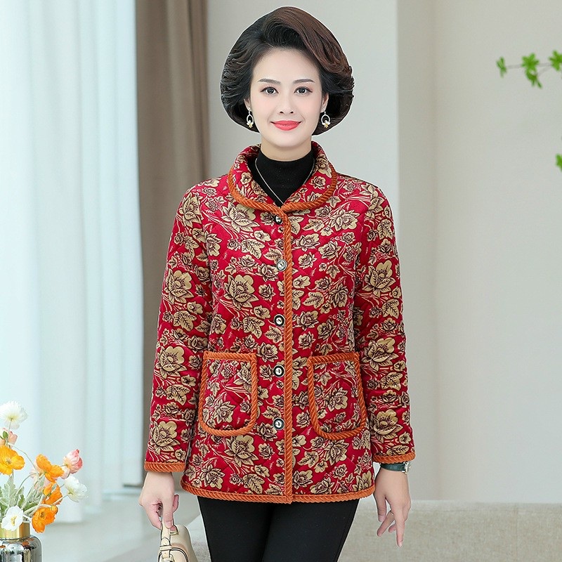 PVN49839 Áo khoác cho bà,dạ hoa bà lót trần bông hàng quảng châu T2