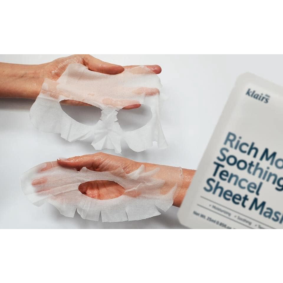 Mặt nạ dưỡng ẩm Klairs Rich Moist Soothing Tencel Sheet Mask 25ml