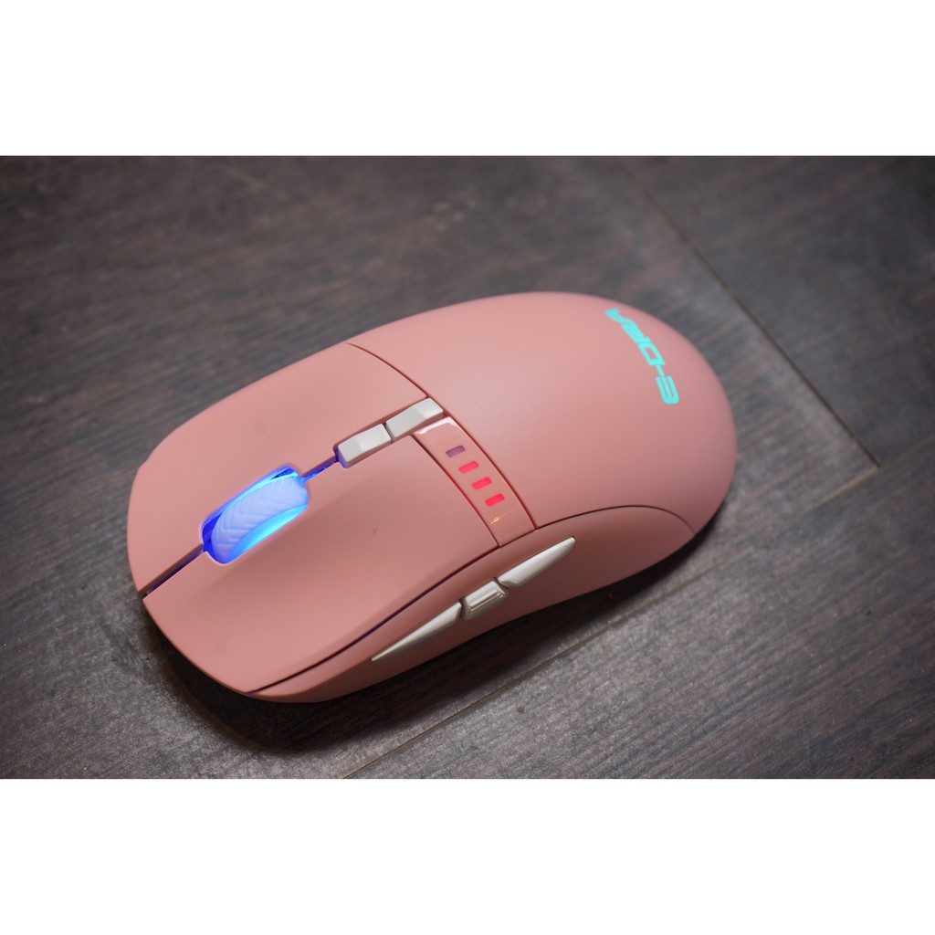 Chuột gaming không dây E-Dra EM620W Pink RGB, Avago 3325 (Wireless/ USB Type-C) version 2021