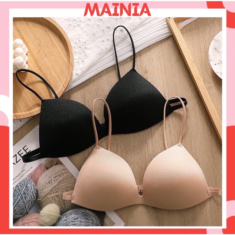 Áo Lót Bra Tim Đúc Su Trơn Nâng Ngực Không Gọng ĐỆM Mỏng Dây Mảnh Cài Sau Freesize Hot Hít Dễ Thương Sexy Mainia Shop