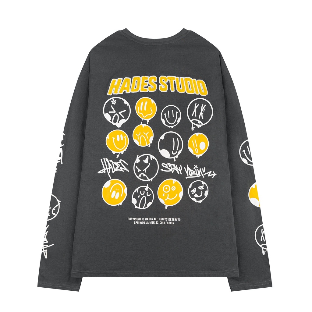Áo Tay Dài Unisex EMOJI 100% Cotton HADES Brand Chính Hãng
