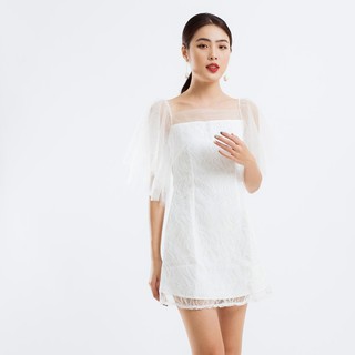 Đầm cổ vuông phối ren edini - d1178