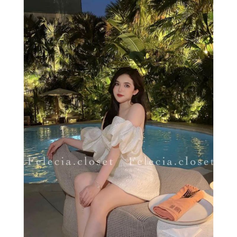 💢💢Váy trễ vai gấm hot hittt💯💯💯