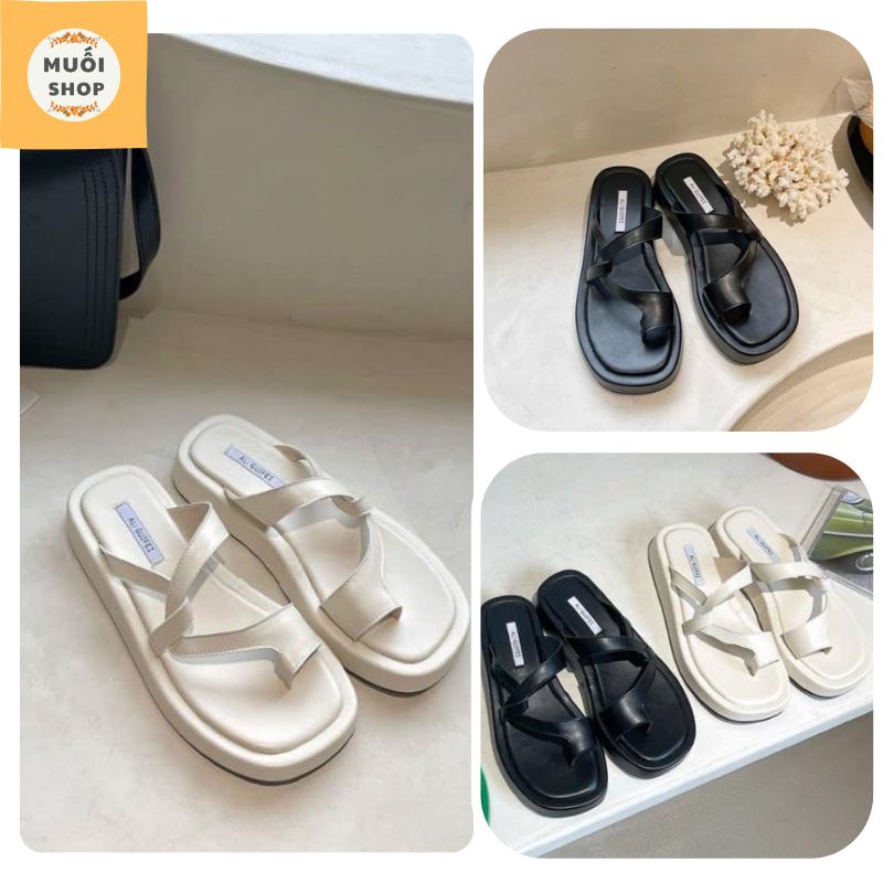 Dép xỏ ngón quai đan, Dép đế bằng kiểu dáng thời trang phong cách ulzzang cá tính dành cho nữ-Muoishop