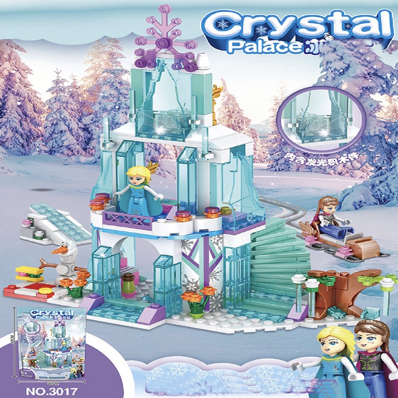 Bộ 287 mảnh lắp ghép xếp hình lâu đài công chúa Elsa xinh xắn