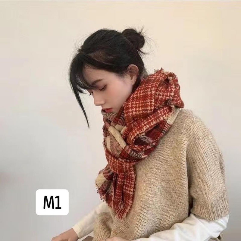 Khăn quàng cổ kẻ 1m9
