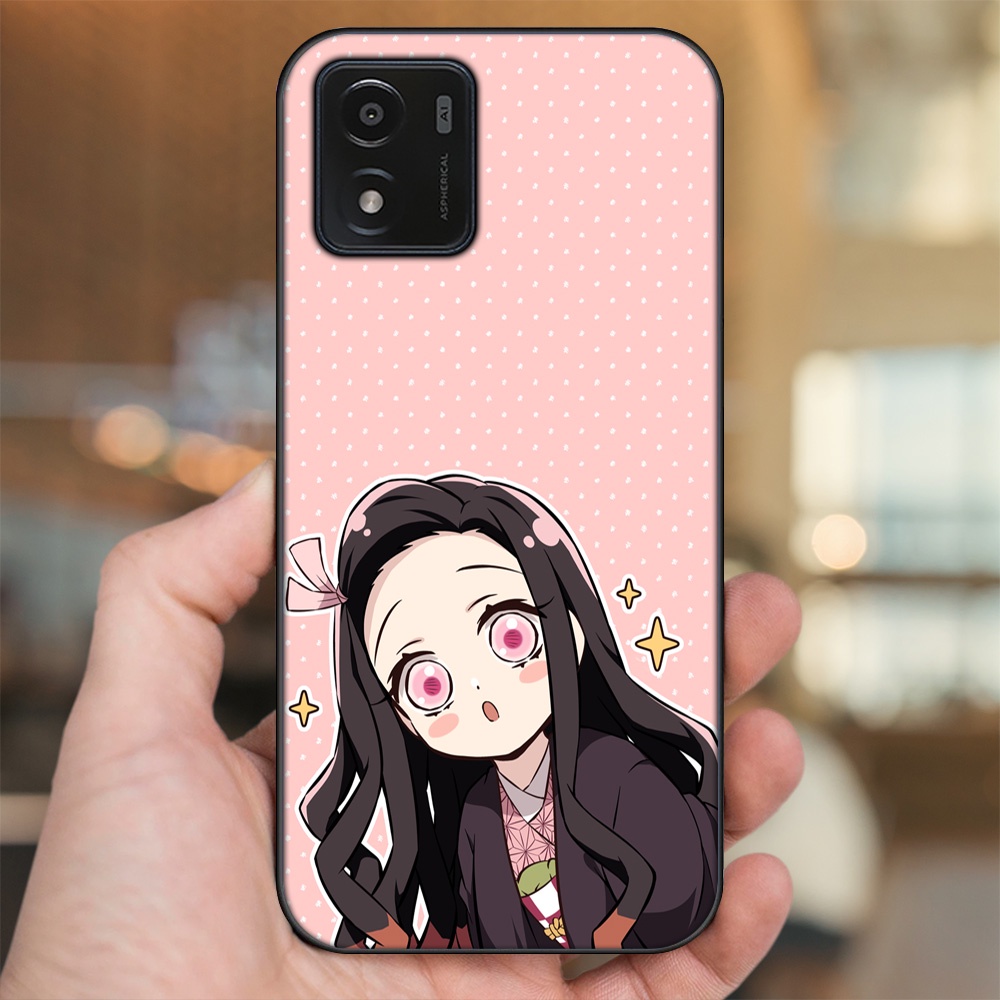 Ốp lưng Vivo Y01 viền đen in hình Nezuko Kimetsu no Yaiba