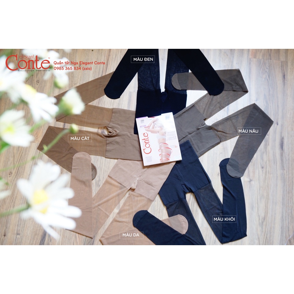 ⚡𝗙𝗥𝗘𝗘𝗦𝗛𝗜𝗣⚡ Quần tất Nga Élegant Conte loại mỏng Active 20D thon gọn mỡ thừa, siêu dai, siêu bền, che khuyết điểm tốt | BigBuy360 - bigbuy360.vn