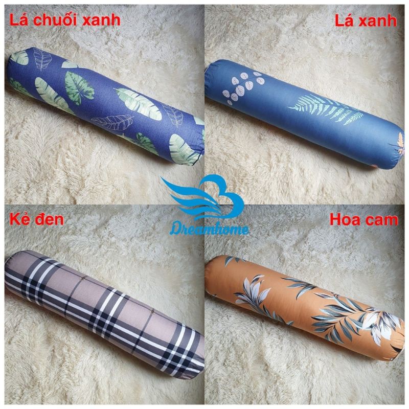 Vỏ gối ôm Cotton 100% có khóa kéo size 30x95 cm nhiều màu