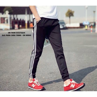 Quần jogger poly thun 3 sọc unisex