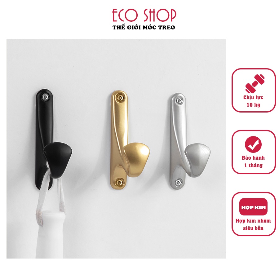 Móc treo quần áo hợp kim nhôm, móc treo đồ siêu bền móc treo tường có kèm ốc vít mã HC01