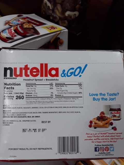 🇺🇸 [08/2021] Bánh chấm chocolate Nutella Mỹ
