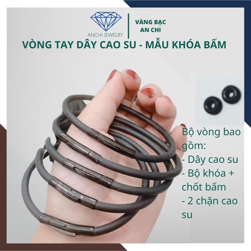 Vòng tay dây cao su đeo lu thống phong thủy nam nữ, Anchi jewelry