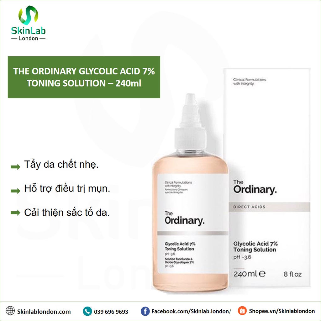NƯỚC HOA HỒNG THE ORDINARY GLYCOLIC  ACID 7% TONING SOLUTION – 240ML (Bill Anh) | BigBuy360 - bigbuy360.vn