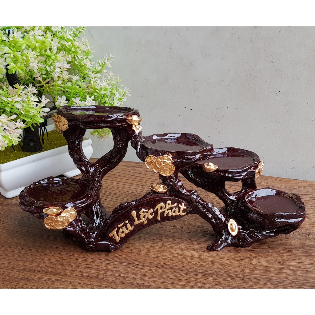 Chân đế ngang 5 ô Tài Lộc Phát - mẫu mới thuần Việt ánh vàng