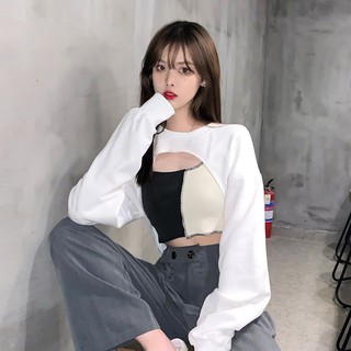 Áo Sweater Dài Tay/ Áo Hai Dây Phong Cách Hàn Quốc Trẻ Trung Cho Nữ