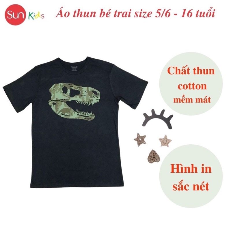 Áo thun bé trai xuất xịn, áo phông cho bé trai, chất cotton, size 5,6-16 tuổi, - SUNKIDS1