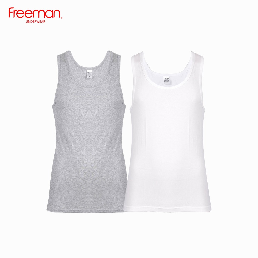 Áo ba lỗ nam Freeman, chất liệu cotton thông thoáng ASF201 [Combo 2]