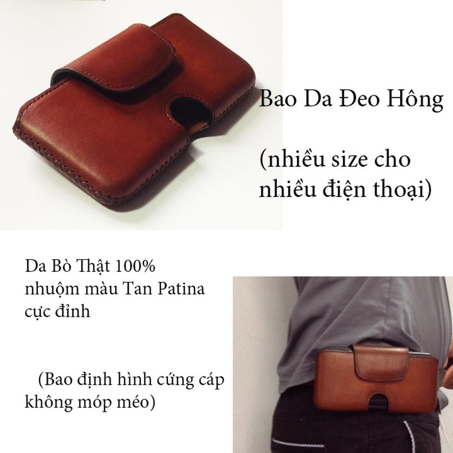 Bao Da Điện Thoại đeo thắt lưng- bao da iphone, bao da đựng ốp iphone