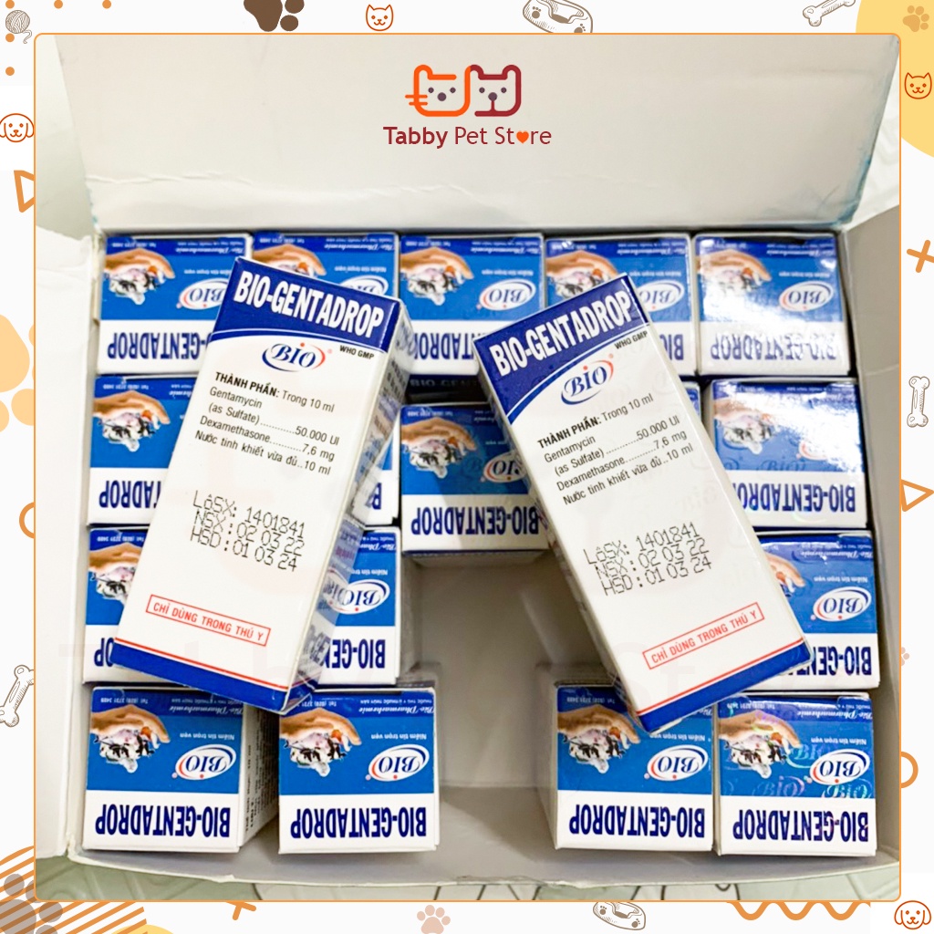 Nhỏ mắt cho mèo cho chó thú cưng Bio Gentadrop chính hãng Tabyy Pet Store