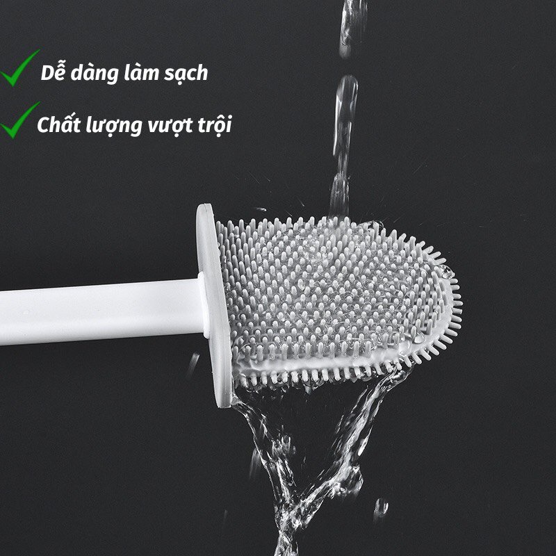 Chổi Cọ Nhà Vệ Sinh Cây Cọ Toilet Bồn Cầu Bằng SiliCon Có Giá Đựng Dán Tường Tiện Dụng Gia.dung.hoang.anh