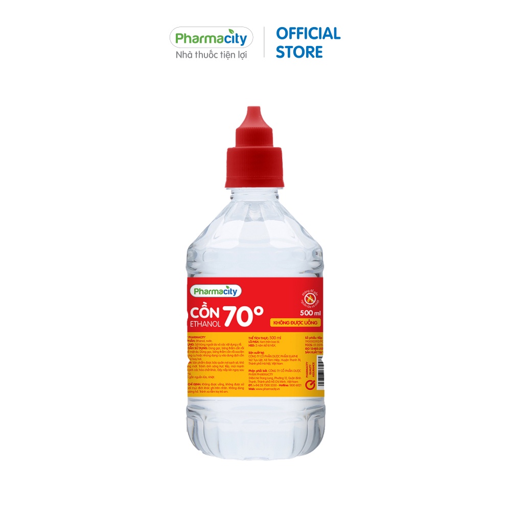 Cồn 90, 70 Pharmacity (500ml)