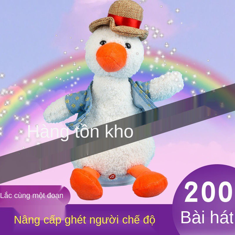 ♘Học lưỡi để lặp lại con vịt Douyin với cùng một món đồ chơi điêu khắc cát Búp bê nổi tiếng mạng biết nói Đi nà