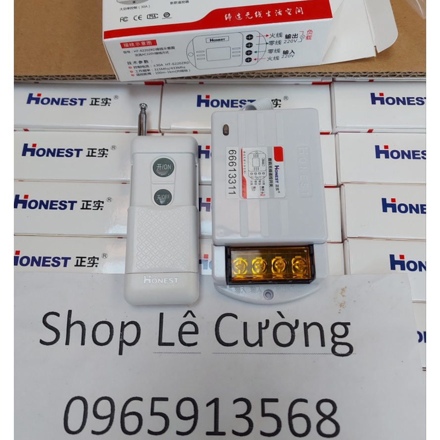 Công tắc điều khiển từ xa 1000m công suất lớn Honest HT-6220KGD và HT-6220ZR bất tắt máy bơm ,máy rửa xe