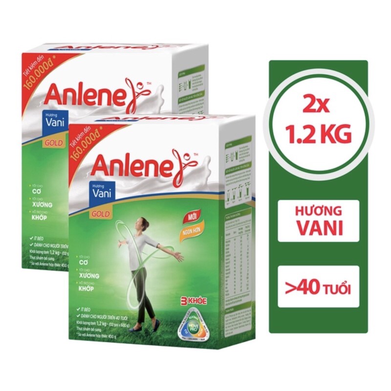 Sữa Anlene Gold 1,2kg hương vani date 2022