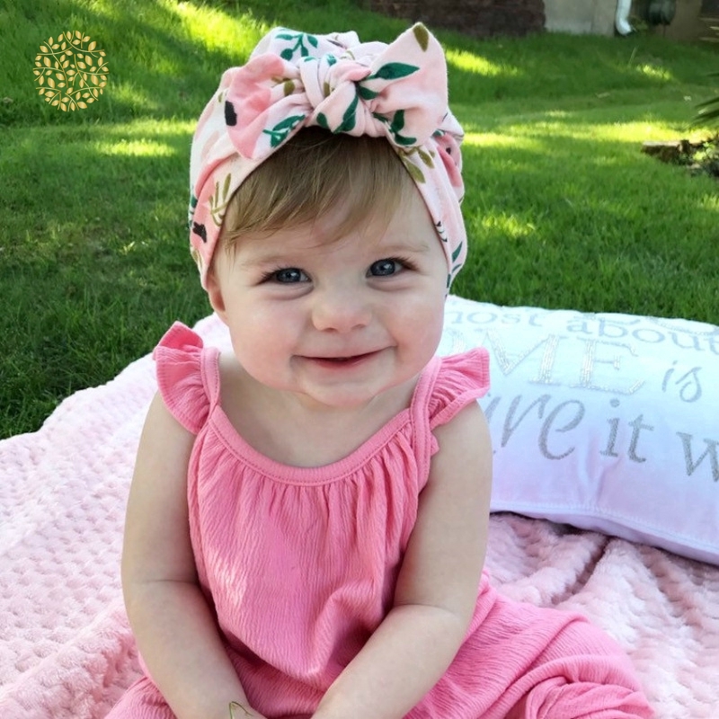 Mũ Turban Buộc Đầu Cho Bé Sơ Sinh Từ 5-10 Tháng Tuổi