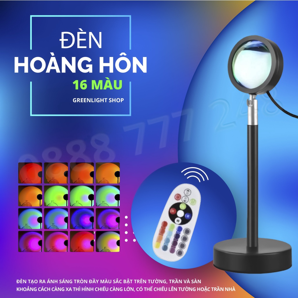 Đèn Hoàng Hôn Đổi màu HOT TIKTOK 16 triệu màu App có remote, Chụp ảnh quay video sống ảo Sunset Rose Blackpink