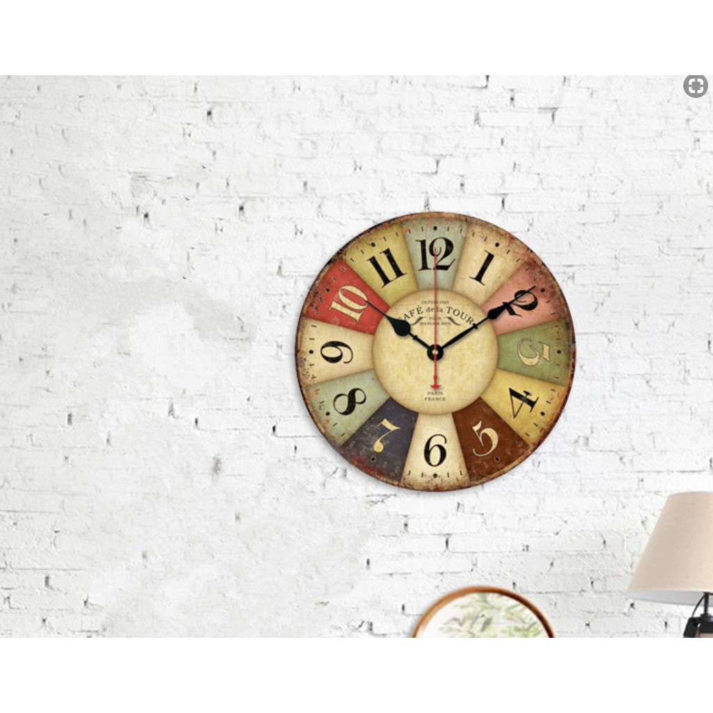 [RẺ VÔ ĐỊCH] Đồng Hồ Treo Tường Decor Phong Cách Vintage, Cổ Điển Đường Kính 30cm