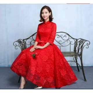 Đầm Xòe Ren Cổ Tàu