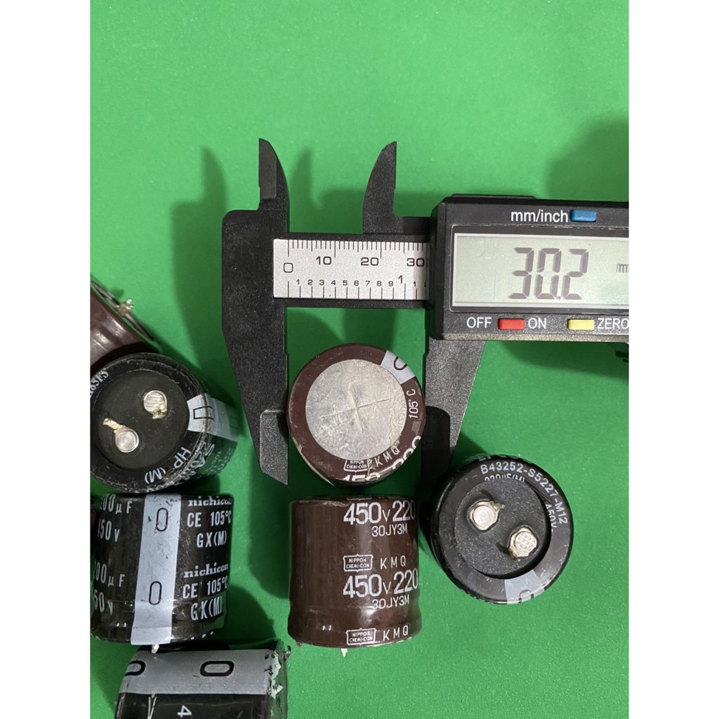 Combo 10 Tụ phân cực 220uF/450V loại LÙN ( tụ hóa) hàng tháo máy - linh kiện điện tử QUỲNH DIỄN