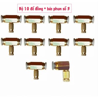 Bộ 10 đế đồng + béc phun sương làm mát (số 1-2-3)