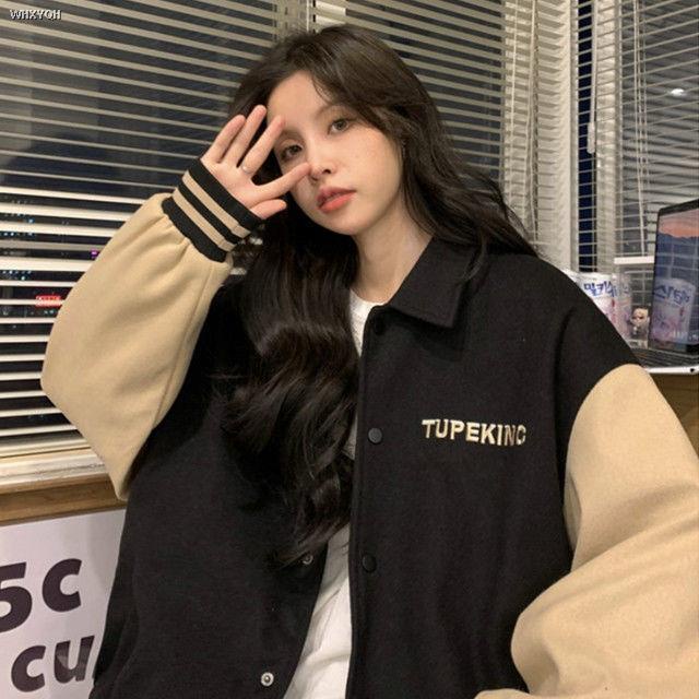 Áo Khoác Bóng Chày Dáng Rộng Thiết Kế Mới Năng Động Thời Trang