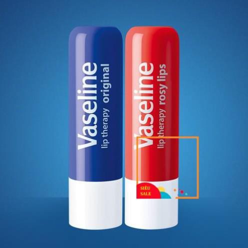 Combo 2 son dưỡng môi Vaseline dạng thỏi Lip Therapy Stick: Mềm Mịn Original và Hồng Xinh Rosy Lips (4.8g x2)