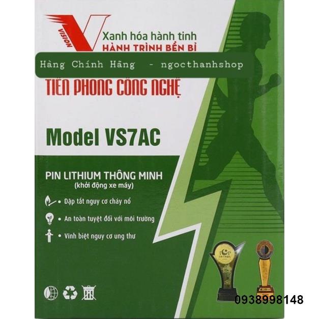 Bình Ắc quy Lithium VS7AC kích thước chuẩn cho GZ, GZ125, GZ150A, SH125, SH150 ...-NTS