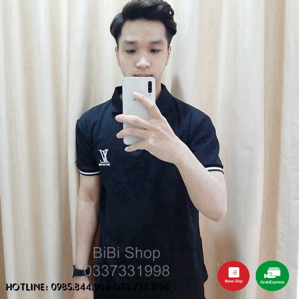Áo Thun Nam Polo Cổ Bẻ Thêu Logo LV Cao Cấp BB13