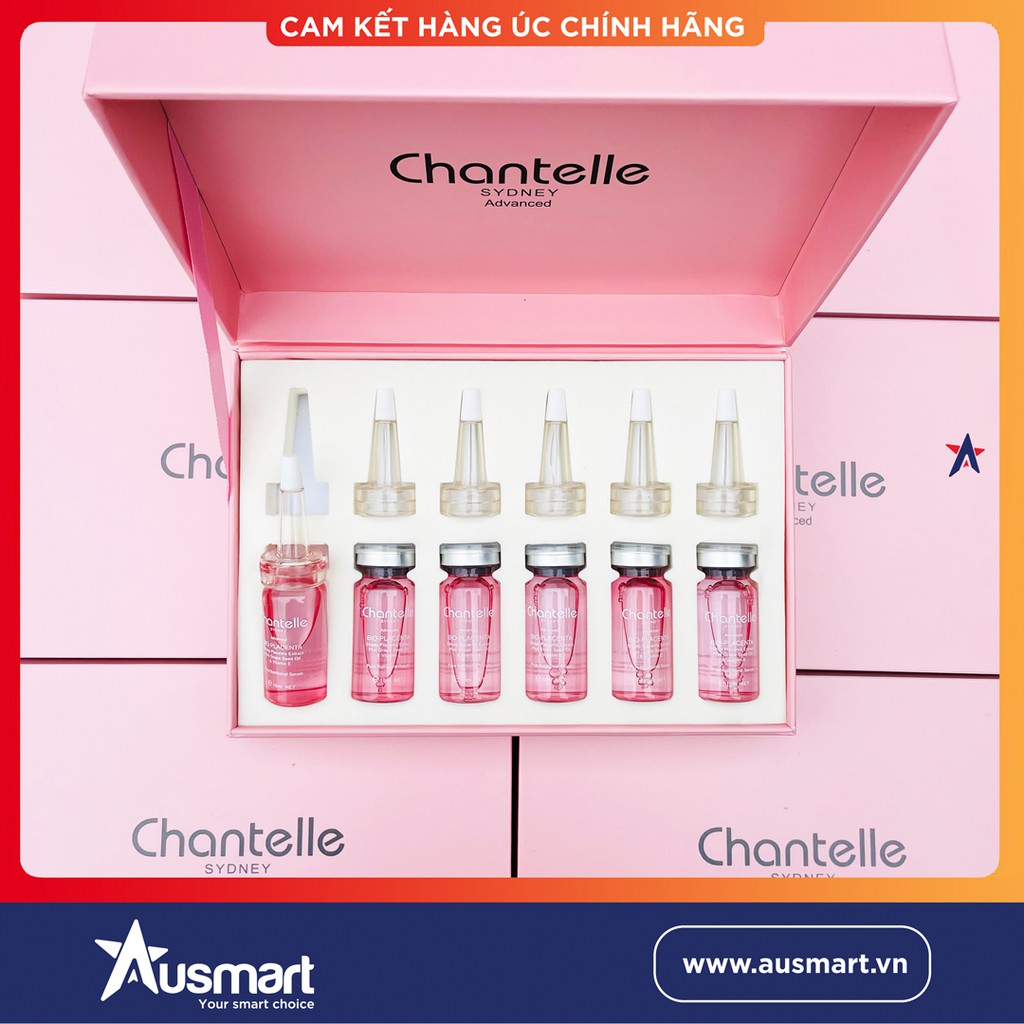 Serum tế bào gốc nhau thai cừu trắng da Chantelle Sydney Bio Placenta Advanced Pink 6 lọ x 10ml