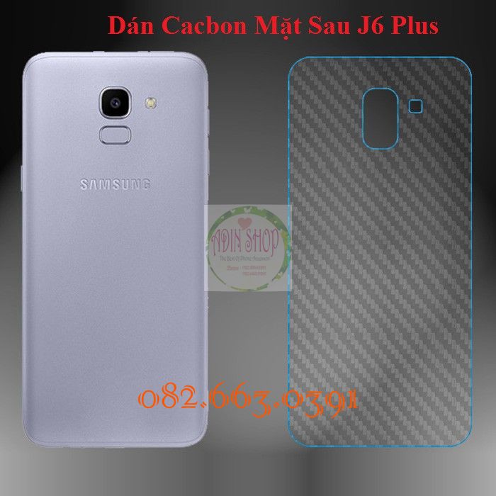 Miếng dán skin carbon mặt lưng Samsung J6 plus