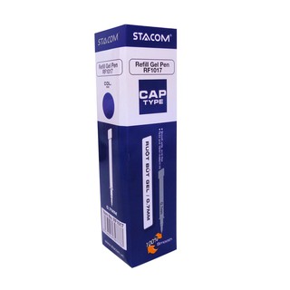 Combo 2/6 ruột bút gel cao cấp, dùng cho loại nắp đậy, nét 0.5/0.7mm, mực xanh | Stacom RF1015 (0.5mm), RF1017 (0.7mm)