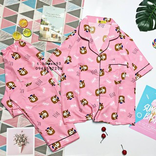 Đồ bộ pijama tay ngắn quần dài hình gấu