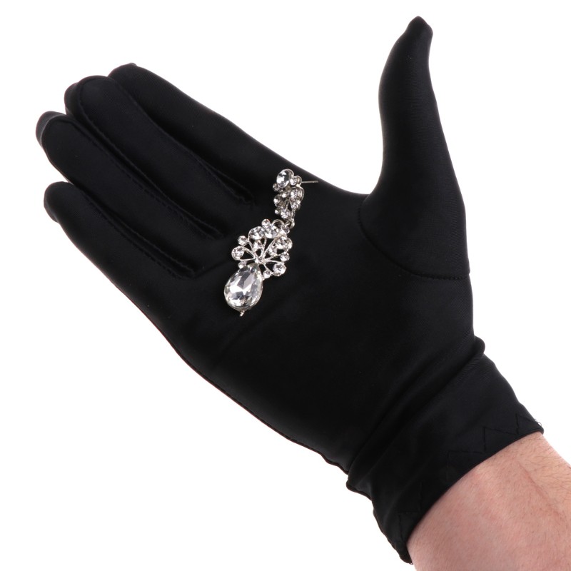 Găng tay cotton màu đen hỗ trợ kiểm tra trang sức tiện dụng